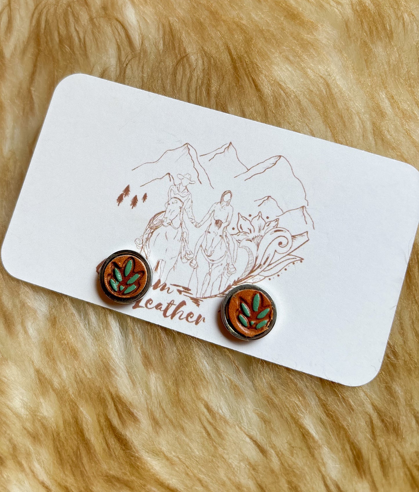 Leather Stud Earrings