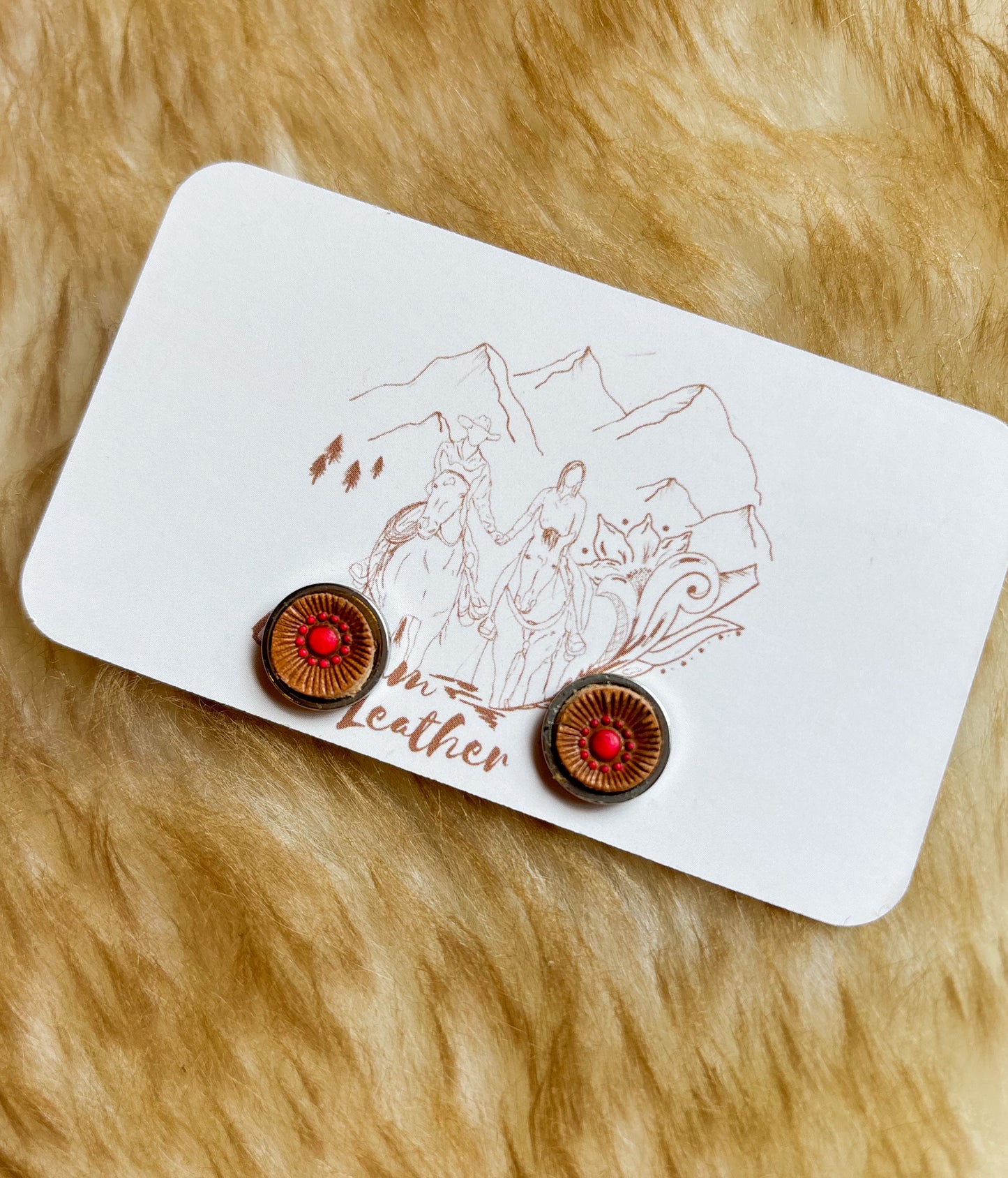 Leather Stud Earrings