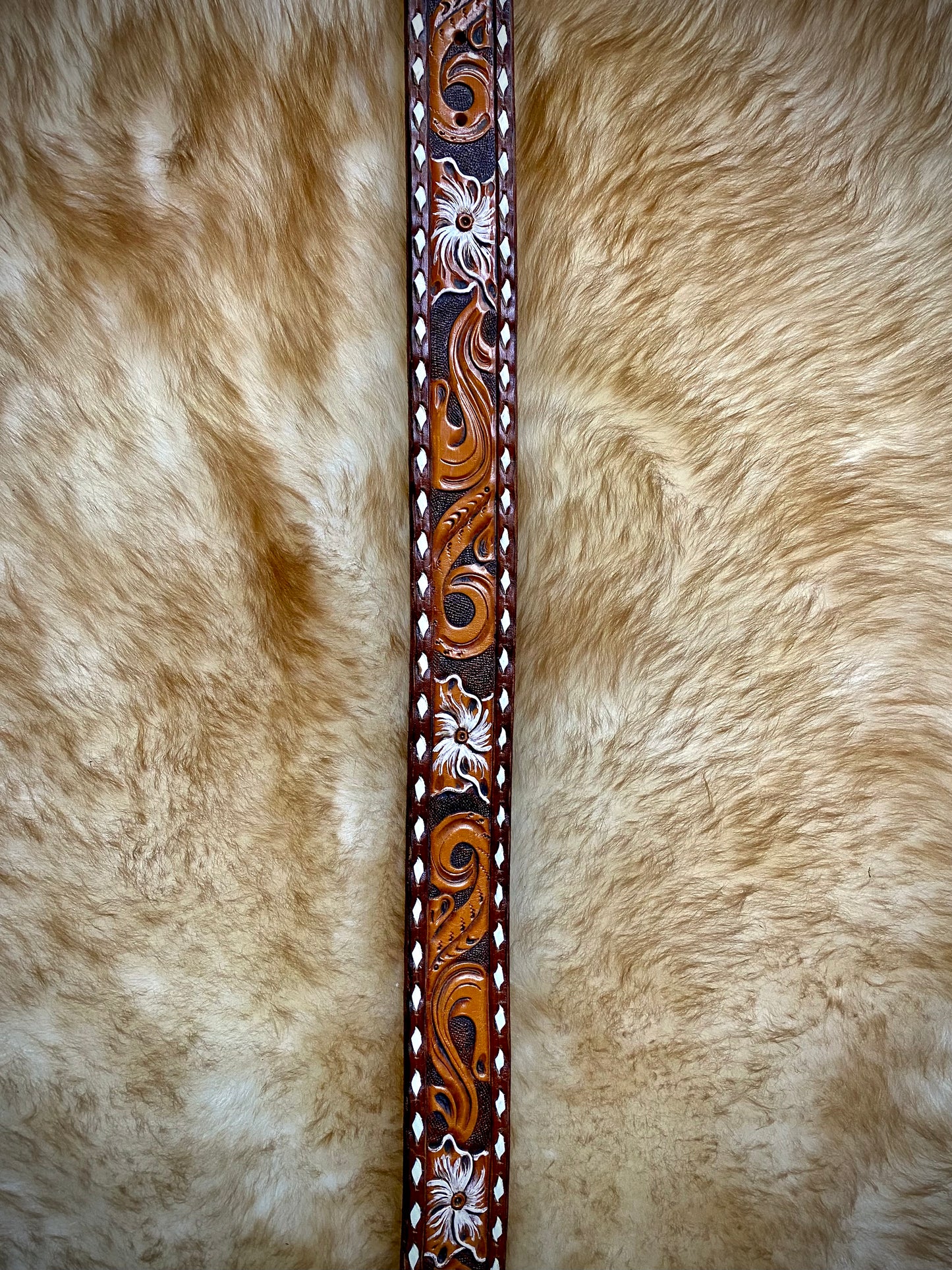 Leather Tooled Baby Belt