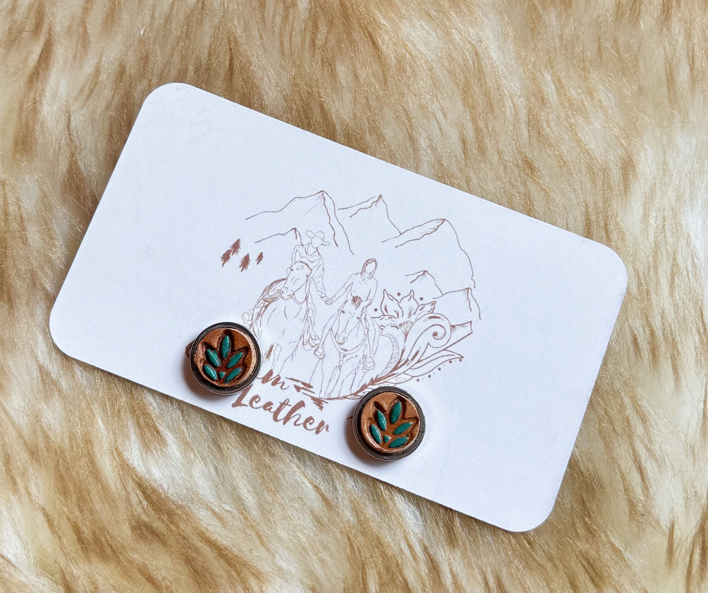 Leather Stud Earrings