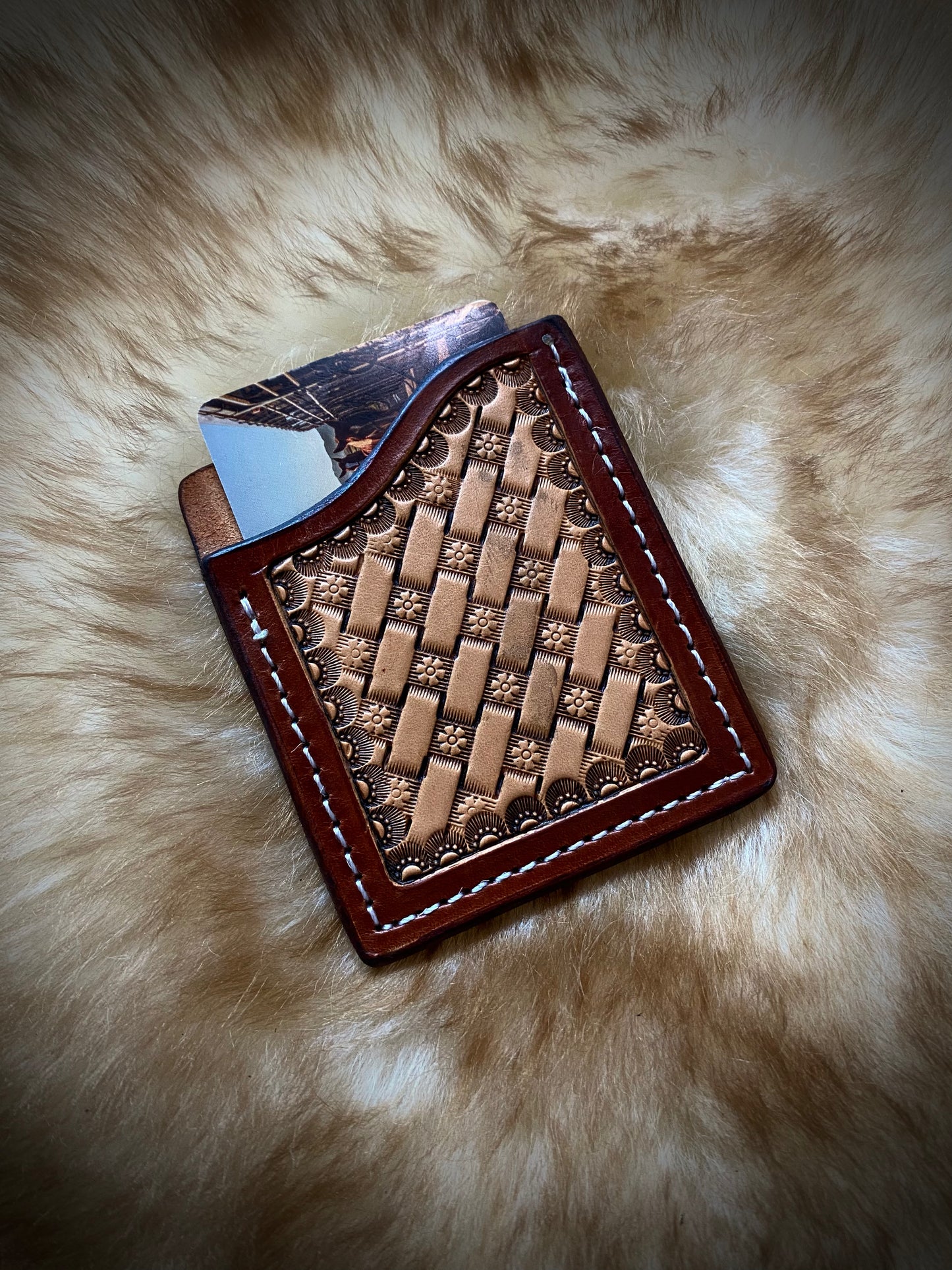 Leather Tooled Card Wallet