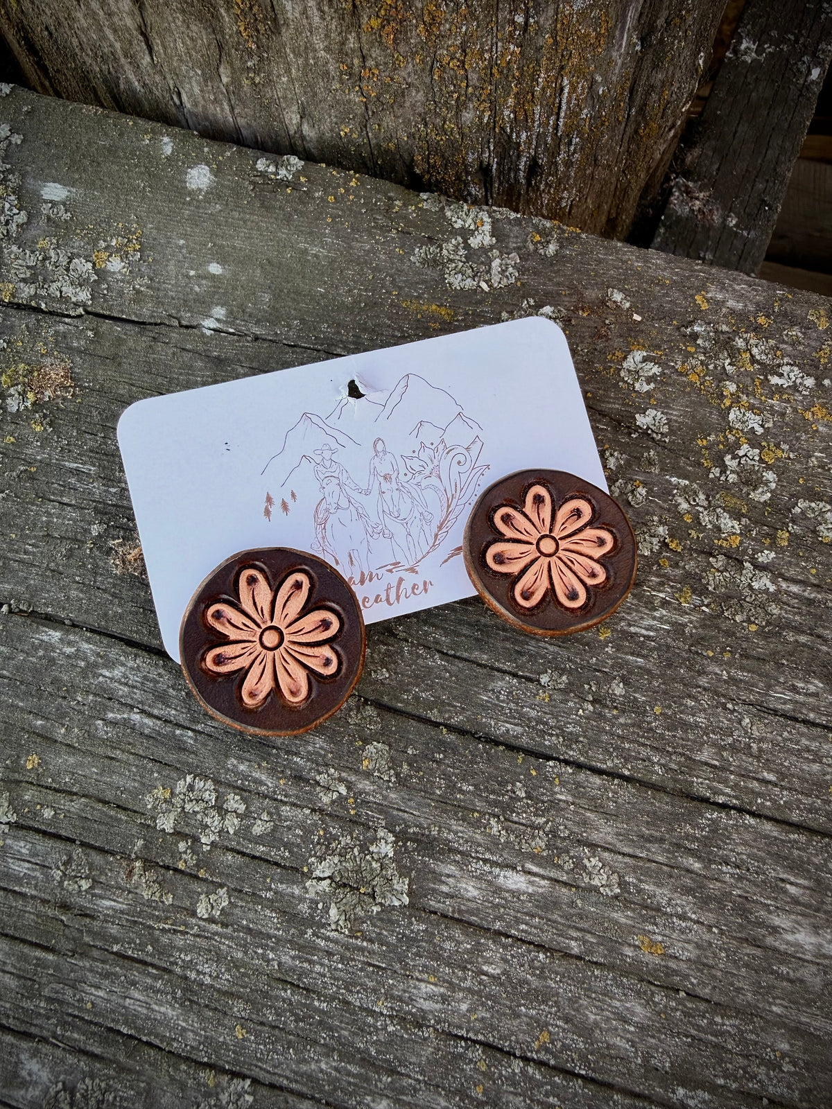 Leather Tooled Earrings