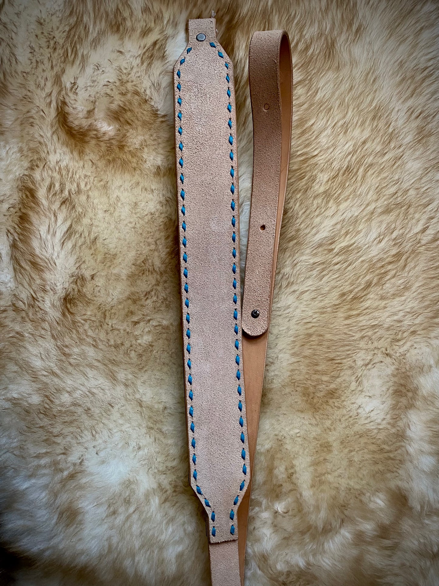 Leather Gun Sling with Buckstitching