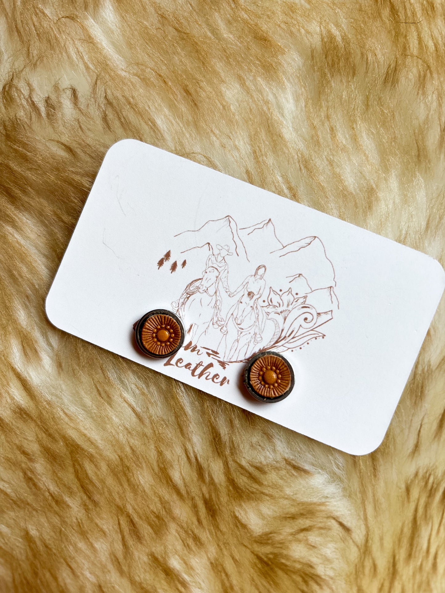 Leather Stud Earrings