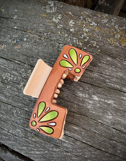 Leather Hat Claw Clip
