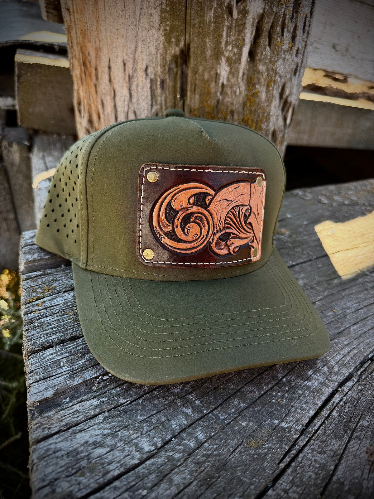 Leather Tooled Hat