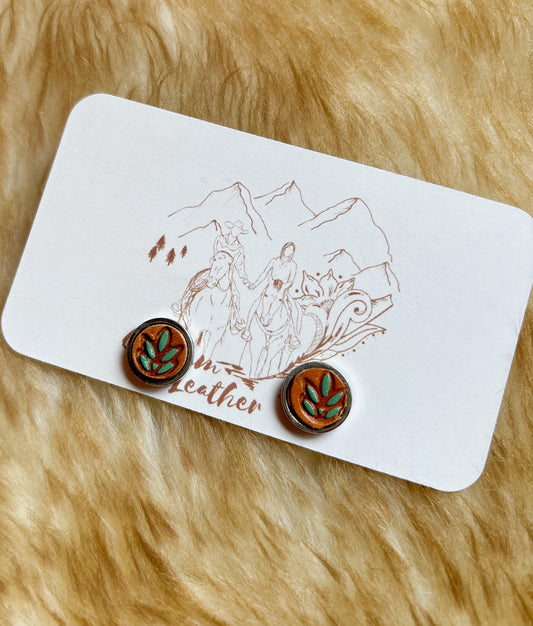 Leather Stud Earrings
