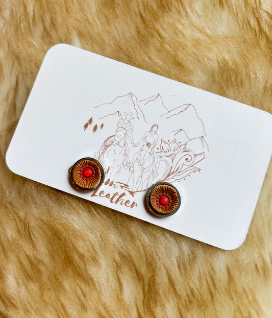 Leather Stud Earrings