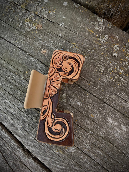 Leather Hat Claw Clip