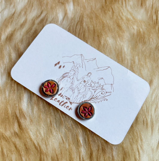 Leather Stud Earrings