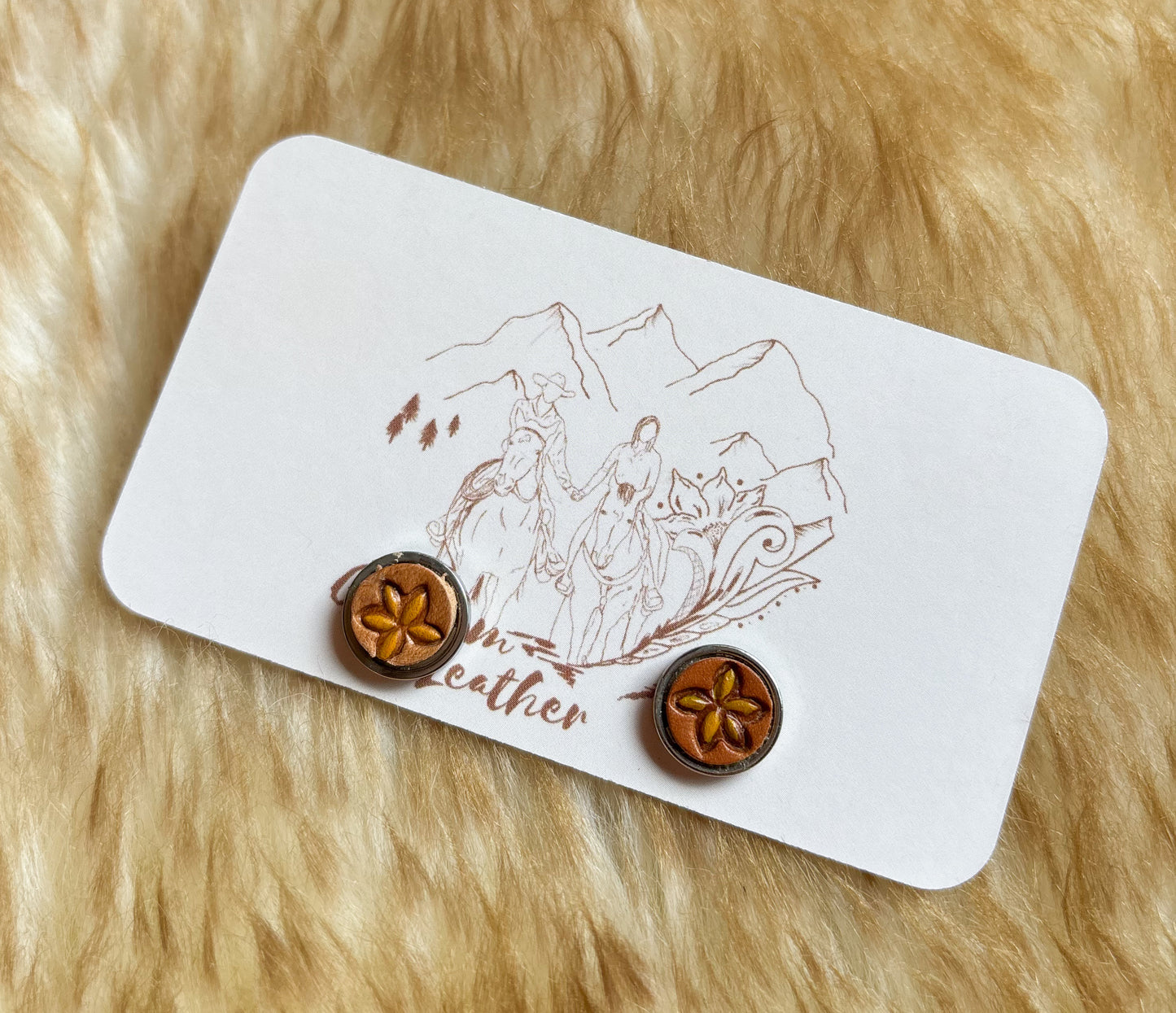 Leather Stud Earrings