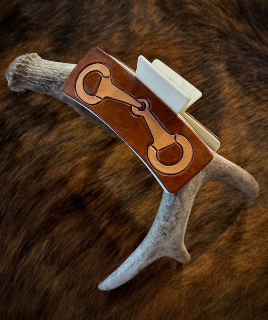 4" Leather Tooled Claw Clip