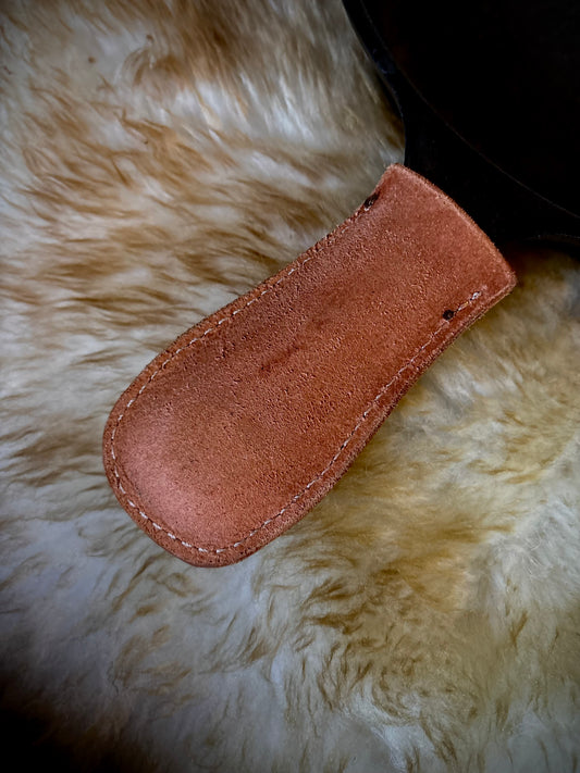 Rough Out Leather Cast Iron Skillet Handle Sleeve
